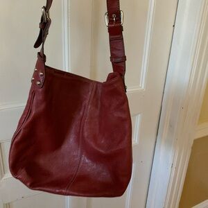 Tignanello Rich Red Leather Shoulder Bag